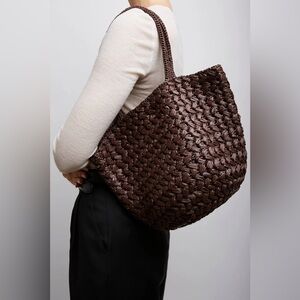 The Row Estelle Raffia Bag in Espresso Brown